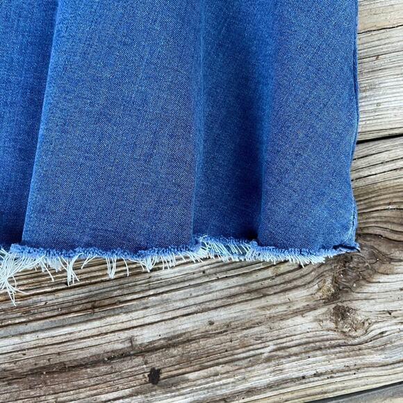 Free People We The Free Highlands Blue Denim Short Flare Skirt Size 2 - Picture 5 of 8